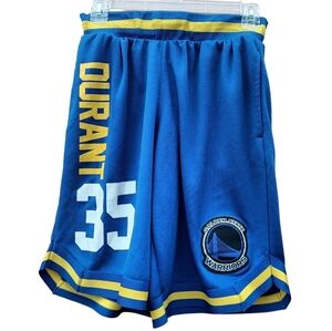 NBA Golden State Kevin Durant Blue Yellow Basketball Shorts Men's Size S